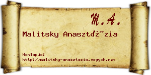 Malitsky Anasztázia névjegykártya